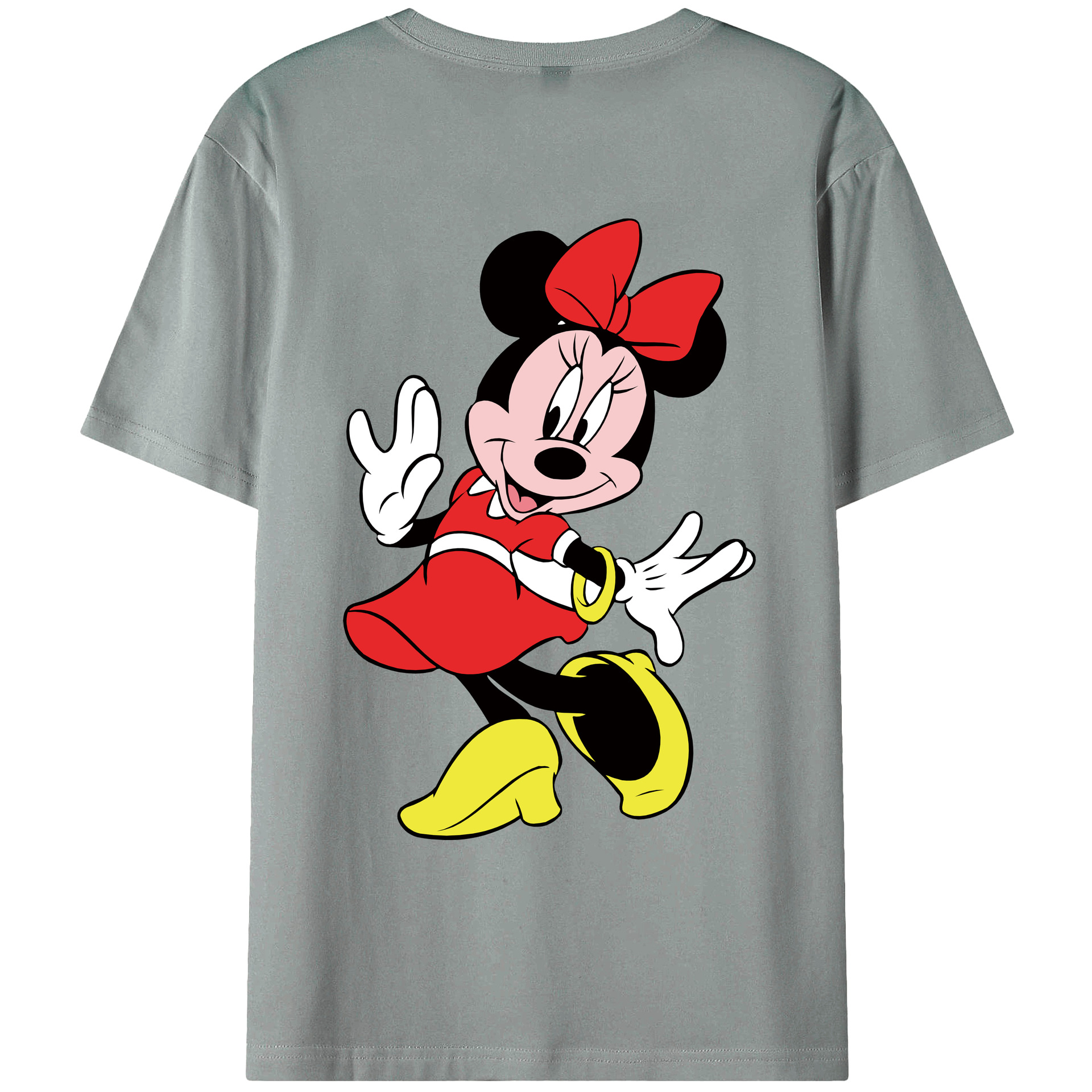 ミッキーマウス Mickey Mouse 綿100％ メンズ半袖Tシャツ（バックプリント） 通気性